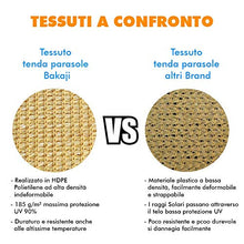 BAKAJI Tenda da Sole Telo Parasole in HDPE Resistente Protezione UV 90% per Balcone e Veranda con Anelli di Aggancio Beige (280 x 295 cm)