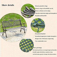 YZ-YUAN Panchina da Giardino Panchina da Patio panchina da Giardino panchina da Giardino Doppia Seduta in Metallo per Esterni, Sedia da Giardino con Finitura Anticata con Struttura in Alluminio pres