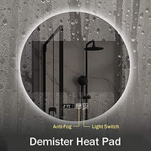 Specchio Rotondo LED Specchio Bagno Illuminato Specchio da Trucco Dimmerabile Cerchio Retroilluminato Specchio per Trucco Specchi Intelligenti da Parete con Luci Interruttore Tattile Impermeabile IP