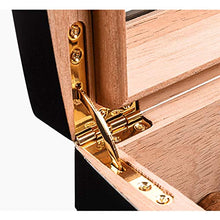 Cigar Box, Cigar Box Cigar Humidor Legno di Cedro Cigar Box Cigar Box portasigarette può Tenere 75 Nero Alta qualità (Size : 33x23x10cm)