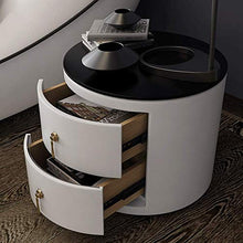 XUSHEN-HU Comodino con 2 cassetti Semplice Nero Moderno e Rotondo Bianco Comodino Locker cassetto (Colore: Bianco, Formato del Prodotto:. 470X420mm)
