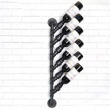 CYQ Portabottiglie Portabottiglie Industriale retrò da Appendere al Muro Ornamenti per Tubi Portabottiglie per Vino Obliquo Espositore per Vino Rosso