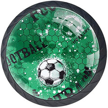 Art Green Football Pomelli per Porta Set di 4 Pomelli per Mobili Manopole per Cassetti Cucina Armadio Vetro