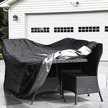 phixilin Copertura Mobili Giardino, Impermeabile Telo Copertura per Giardino Mobili Tabella 210T Poliestere con Rivestimento PU Copri Coperture per Arredo Esterno Coperture - Nero (242 * 162 * 100cm)