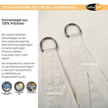 CelinaSun Tenda Parasole a Vela Protezione Solare PES UPF 50+ Protezione UV certificata Poliestere Giardino Balcone Idrorepellente Triangolare 4 x 4 x 4 m Bianco Crema