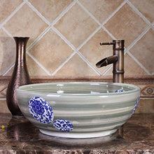 Jgophu New Porzellan Chinese Blue and White Art Lavabo Lavabo Lavabo in ceramica