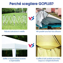 Goplus Gazebo da Giardino Pieghevole 3 X 6 m Tenda Padiglione da Giardino per Campeggio, Facile da Trasportare con Borsa (Bianco)