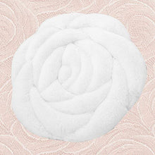 VOSAREA Peluche Cuscino per Sedia a Forma di Rosa Cuscino per Sedile Cuscino Poltrona Supporto Tappeto Invernale Caldo per Ufficio casa Seduta in Auto (Bianco)