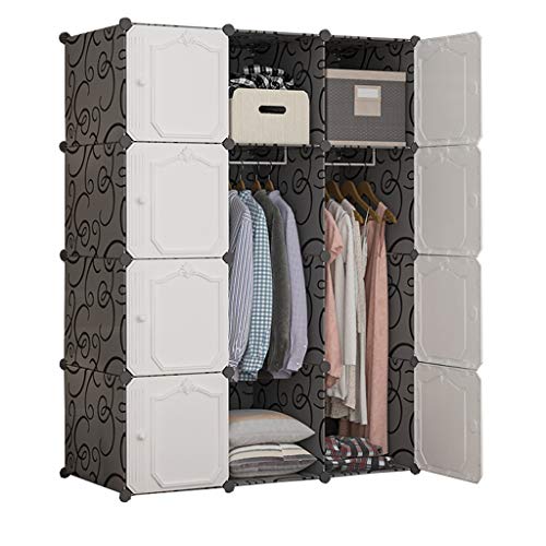Locker 6-Gitter Armadio 2-Hanging Organizer Plastic Storage 12-Porte Scaffali Abbigliamento Piedi Camera da Letto Casa 111X47X147CM MUMUJIN (Color : White)