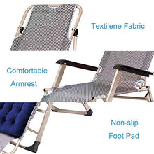SHUAIIJUAN Sedia per il tempo libero domestico Giardino s con Blue Cuscino |Sedie da giardino pieghevole Patio Sdraio da spiaggia reclinabili |Prato sedie a sdraio con telaio in acciaio Piazza Leg