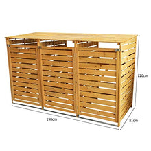 MonsterShop - Triplo Copribidone della Spazzatura in Legno Robusto per Contenere 3 Bidoni Standard da 240 Litri