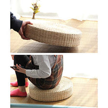 WWZL Futon in Paglia Intrecciata a Mano Cuscini Portatili Meditazione Soft Yoga Mat per la Decorazione Finestra Pavimento, Cerimonia del tè,60cm
