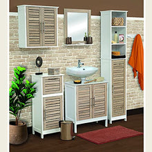 TENDANCE Stockholm Armadietto con Doppia Anta in MDF, Legno, Bianco/Rovere