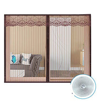 ZHZW - Tenda a rete magnetica per finestra, anti mosche, zanzariera, con magneti per finestra, telaio completo, per finestre, senza foratura, gancio e nastro adesivo, 100 x 140 cm, colore: marrone