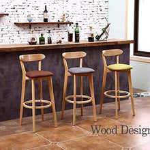 LWW Sgabelli, soffice biancheria di lino di sicurezza Sedie colazione Kitchen counter 4 gambe in massello Sgabelli alta con gli schienali Pedane poggiapiedi Sgabello sedia,Marrone,SeatHeight81cm