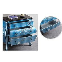 ZzheHou Cassettiera Cassettiere Tre Retro Legno Solido Cassetto Governo di Immagazzinaggio Entrata Made Verniciato Anziano Robusto Durevole Semplice E Grazioso (Color : Blue, Size : 90x40x97cm)