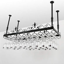 VSander Portabottiglie da Vino Stile Semplice in Ferro Appeso Supporto for Bicchiere da Vino Decorazione Soffitto Bar, Ristorante, Dimensioni Cucina: 80 * 35cm Nero