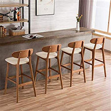 HYY-YY Kitchen Bar Sgabello Alto con Schienale poggiapiedi da Pranzo in Legno Cuscino Presidenza di Cuoio PU Artificiale, Altezza Seduta 75 Centimetri Retro Bar Sedia Design (Colore: Marrone)