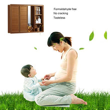 Armadietti a specchio Armadio con Specchio per Il Bagno con Porta Nascosto Alluminio a Specchio Mobile Bagno (Color : Brown, Size : 70 * 67 * 13cm)