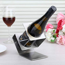 YLCJ Portabottiglie da Tavolo Moderno in Acciaio Inossidabile, espositore per portabottiglie da Vino Singolo, Elegante portabottiglie per Vino per Gli Amanti del Vino (Argento)
