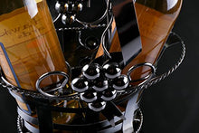 Clever Creations - portabottiglie in Acciaio Inox - Design di Alta qualità e Ampia Base Stabile - per 2 Bottiglie - Cestino con rampicanti - Marrone