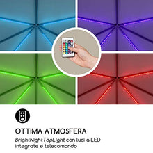blumfeldt Pantheon Illumina - Gazebo, Pergola, Tubi in Alluminio, Tettuccio: 3x3 m, BrightNightTopLight: Luce LED Colorata, Paletti Angolari 9 x 9 cm, Senza Pareti Laterali, Nero