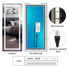 Qimh 65x61 cm specchio verticale da parete illuminato a LED con cornice in alluminio, specchio rettangolare da appendere alla camera da letto e al bagno