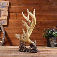 HYY-YY Nordic Home - Doppia corna ornamenti nostalgici in resina, fatti a mano, supporto da scrivania, portico, artigianato delicato e bello