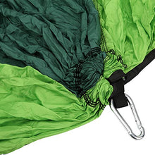 DAUERHAFT Amaca da Letto Doppia Portatile pensile, per Viaggi in Campeggio all'aperto(Dark Green And Fruit Green)