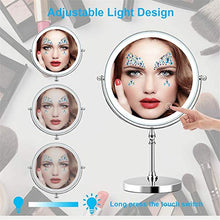 LOVEHOUGE Specchio per Il Trucco,Specchio Cosmetico Touch Screen con Ingrandimento 10X,Luminosità LED Regolabile,Specchio Cosmetico da Viaggio Portatile