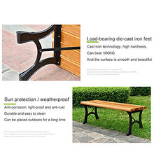 Outdoor furniture Panchina da Giardino panchina da terrazza, Panche in ghisa antiruggine per Interni ed Esterni, Sedile a doghe in Legno massello Rinforzato con Spessore 4 cm, può sopportare 500 kg