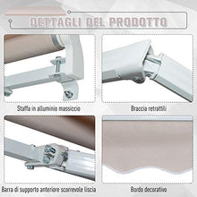 Outsunny Tenda a Braccio da Sole Avvolgibile Manuale in Poliestere Impermeabile Beige 300 x 200cm