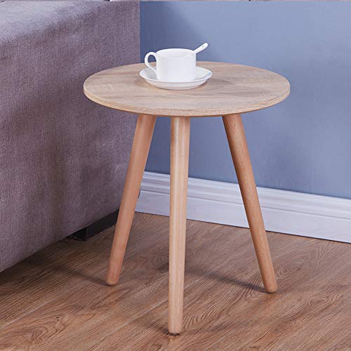 GOLDFAN Tavolino Rotondo Legno Tavolino Divano di caffè Tavolini Bassi da Salon Soggiorno Camera da Letto Hotel (40 * 40 * 45 cm)