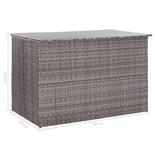 Tidyard Baule da Giardino Grigio cm in Polyrattan, Baule da Esterno,Bauli e Contenitori da Giardino 150 x 100 x 100 cm