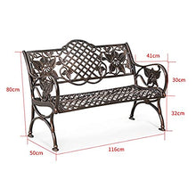 Panchina per terrazza del parco Panchina per il tempo libero all'aperto, Panchina da giardino retrò in alluminio pressofuso resistente alle intemperie, Panchine da giardino decorative nel cortile e