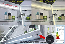 Lux-aqua LLC60X70DP - Armadietto da bagno con specchio, in alluminio, con LED, luce bianca calda/fredda