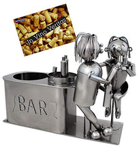 Brubaker Amanti portabottiglie Vino Presso Il Bar Oggetti Decorativi in Metallo Oggetto Decorativo Coppia Regalo Stand Bottiglia con Biglietto di Auguri