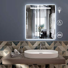 styleglass Specchio da Bagno Rettangolare Personalizzabile Mogan 60 x 70 cm, Kit Fissaggio Murale Incluso, Grado di Protezione IP20 Retroilluminato solo nella parte sabbiata