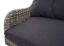 Mendler Salottino da Esterno HWC-H64 polyrattan Legno di Acacia Spun Poly Cuscini Grigio Scuro