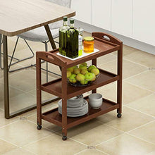 &ripiano di stoccaggio Scaffalature in legno massello Home Soggiorno Cucina Hot Pot Rack a tre livelli con ruote Scaffale di finitura (Color : 60 * 32 * 73cm)