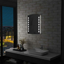 Tidyard Specchio da Parete Rettangolare a LED per Bagno 50x60 cm,Specchio a Muro Bagno,Specchio da Bagno,Specchio Bagno Parete,Specchio da Parete con Luce LED 50x60 cm