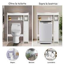 COSTWAY Mobile per Lavatrice, Scaffale Sopralavatrice Salvaspazio, Armadio Lavatrice Bianco, 75,5 x 19,5 x 106 cm
