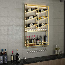 FYLHX Parete Cremagliera del Vino Moderno semplicità Multi-Funzione Vino Cremagliera di Vetro 39 Pollici Dorato Nero Decorazione A Parete Tenere del Vino Bar Soggiorno Ristorante