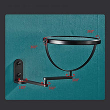 OMLTER Regolabile Pieghevole Specchio Parete, Doppio Lato Montaggio Parete 360° Girevole Specchio, 8" 1x / 3X Ingrandimento Specchio Trucco per Bagno E Hotel