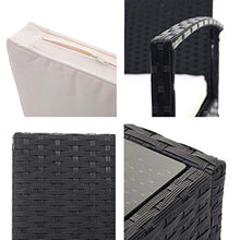 Mendler Salottino da Esterno Giardino HWC-F56 polyrattan - Nero con Cuscini Avorio