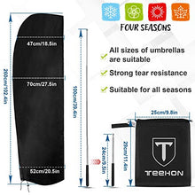 TEEHON Coperture per Ombrelloni Impermeabile 420D Tessuto Oxford & UV50 + Cantilever Patio Ombrellone a Banana con Cerniera Protezione per ombrellone da Giardino Grande con Coulisse & Custodia - Nero