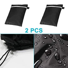Copertura per lettino da giardino, confezione da 2 pezzi, impermeabile, antivento, resistente ai raggi UV, tessuto Oxford 210D, custodia protettiva per sedia a sdraio, 200 x 70 x 40/75 cm (nero)