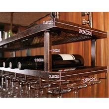 GJSN Cremagliera per Vino, Nero/Bronzo in Ferro Battuto Altezza Regolabile da Bancone da Bancone, Può Appendere Più Bicchieri da Vino,Nero,80 cm