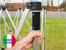 Gazebo Rosso 4,5x3 Pieghevole Alluminio a Forbice Ombrello Professionale tendone PVC a Fisarmonica piantone Esagonale