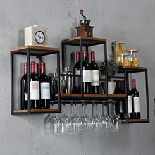 Rastrelliere per bicchieri da vino A parete vino scaffale di metallo di ferro for Bar Wine Glass Holder pensili cubo di legno Mensola Organizzazione e conservazione per l'arredamento ( Color : A )